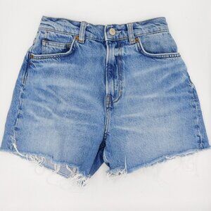 Reformation Jeans Wilder High Rise Relaxed Jean Shorts in Galway | EUC | 24